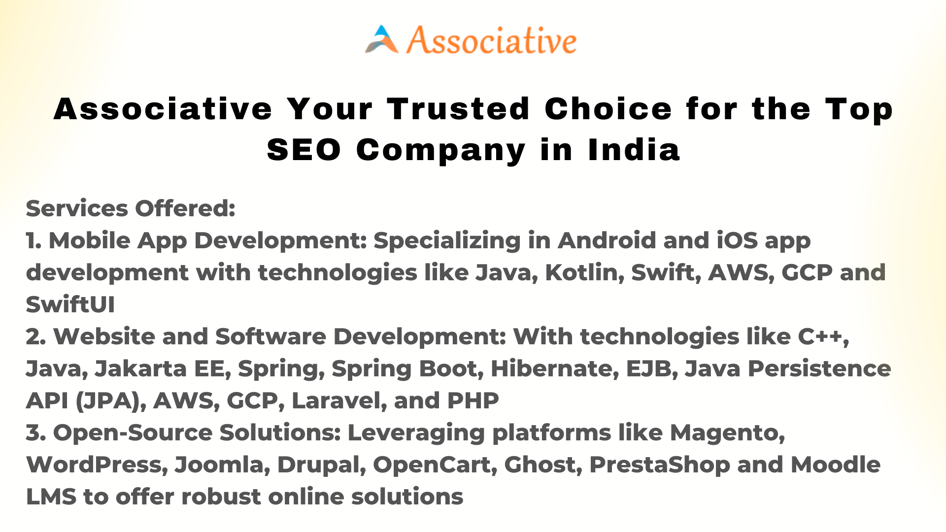 Associative Your Trusted Choice for the Top SEO Company in India