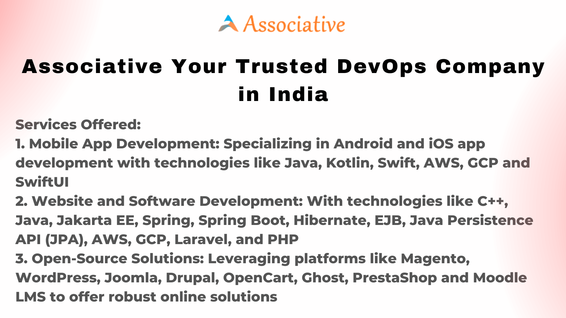 Associative Your Trusted DevOps Company in India