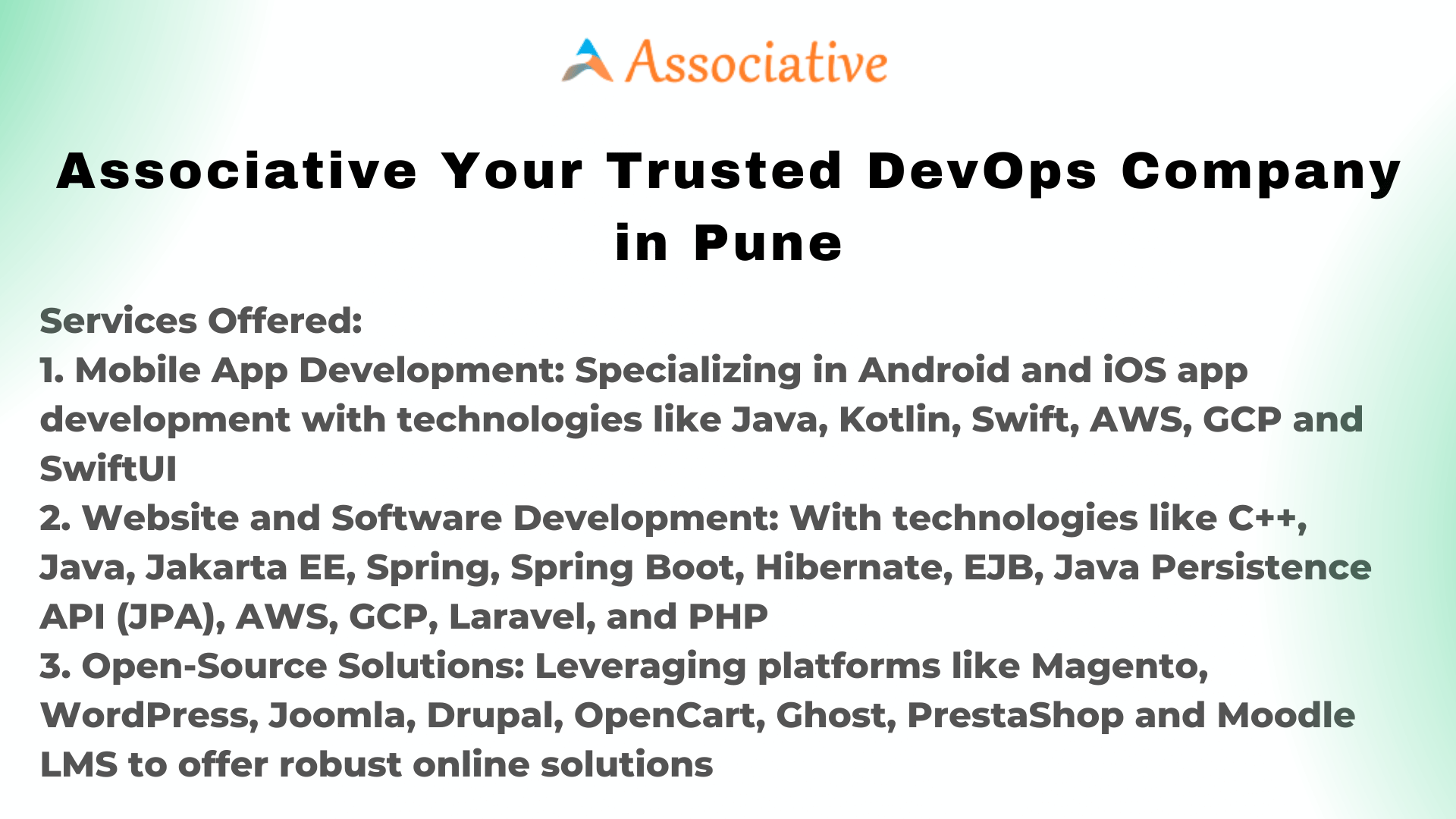 Associative Your Trusted DevOps Company in Pune