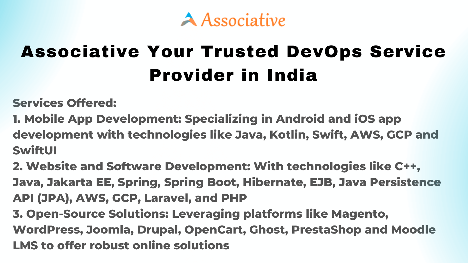 Associative Your Trusted DevOps Service Provider in India