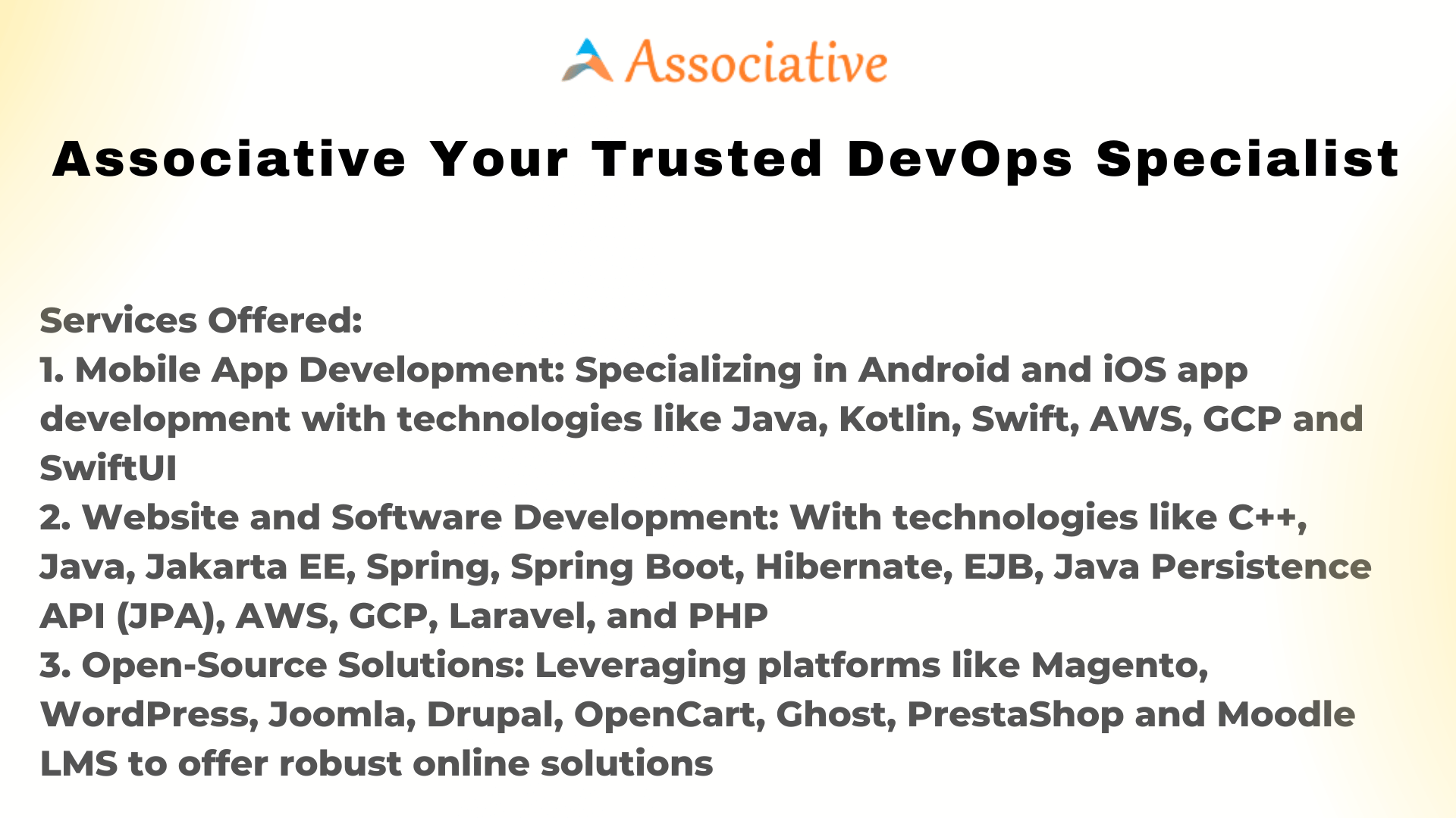 Associative Your Trusted DevOps Specialist