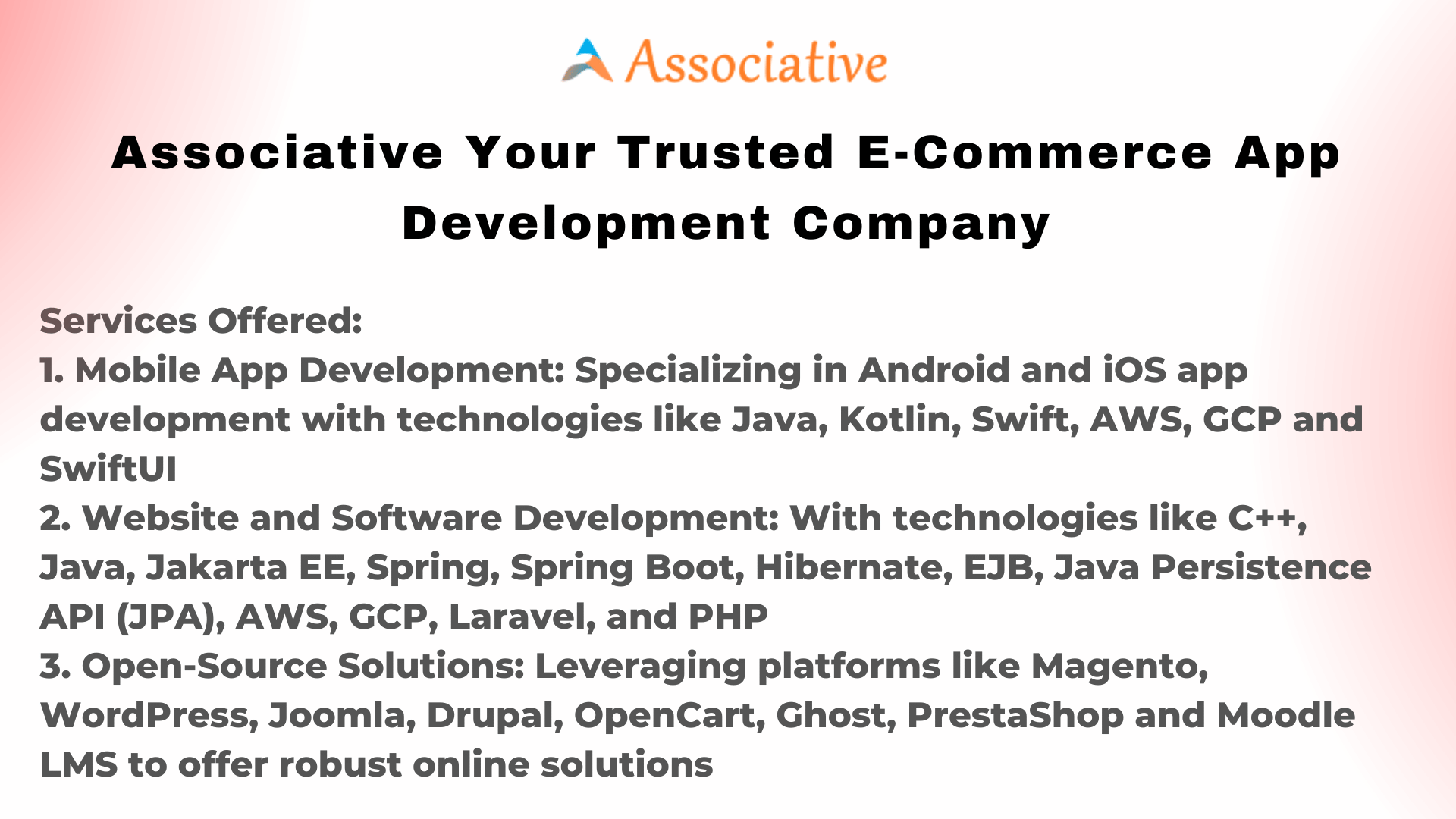 Associative Your Trusted E-Commerce App Development Company