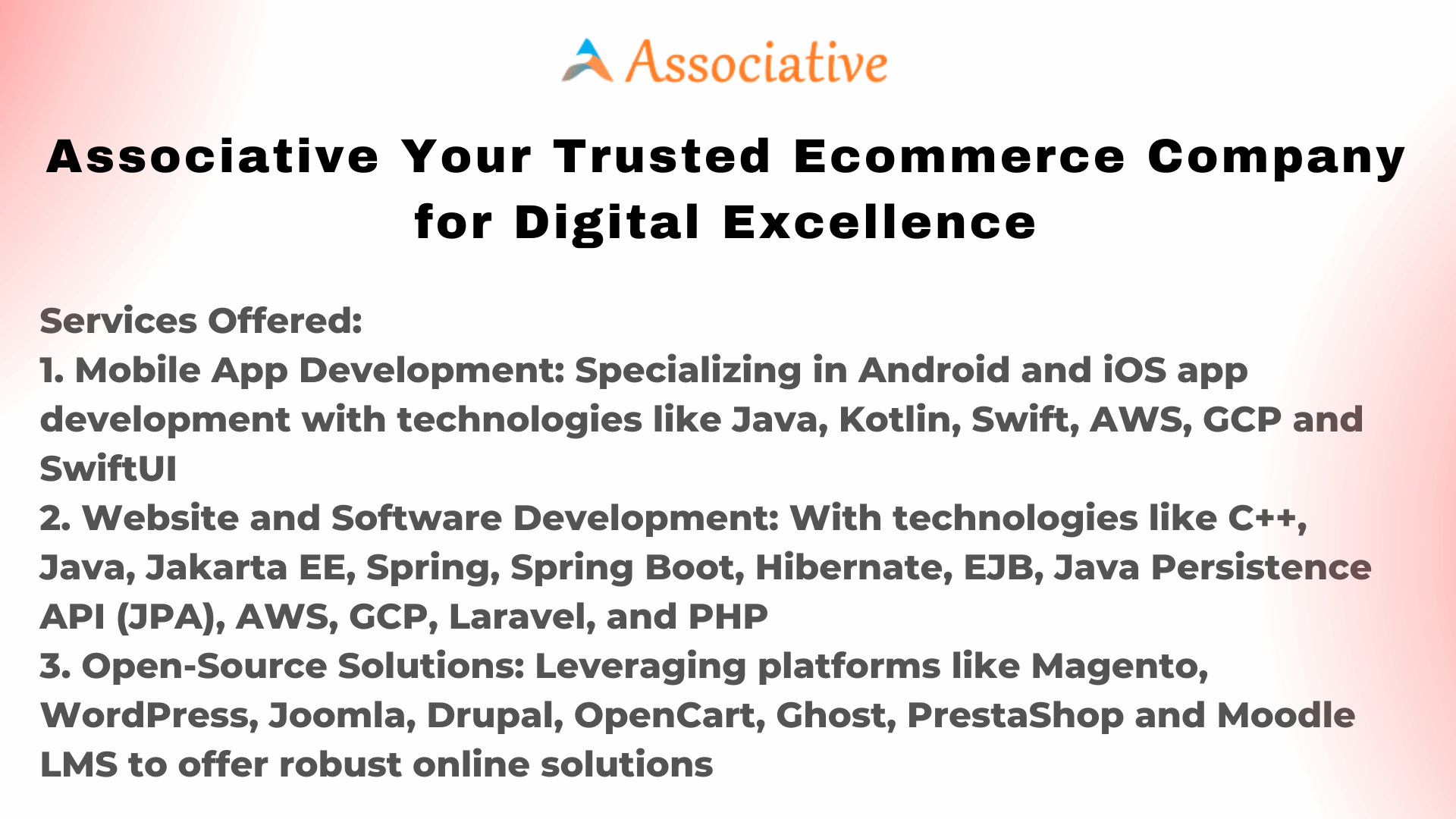 Associative Your Trusted Ecommerce Company for Digital Excellence