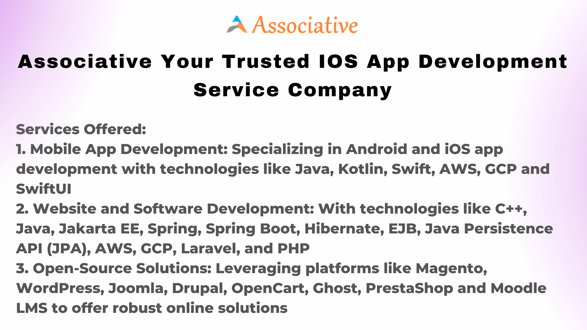 Associative Your Trusted iOS App Development Service Company