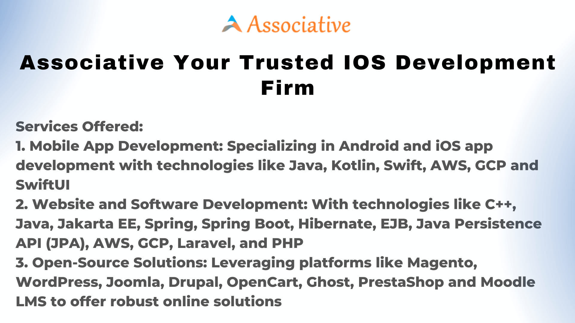 Associative Your Trusted IOS Development Firm