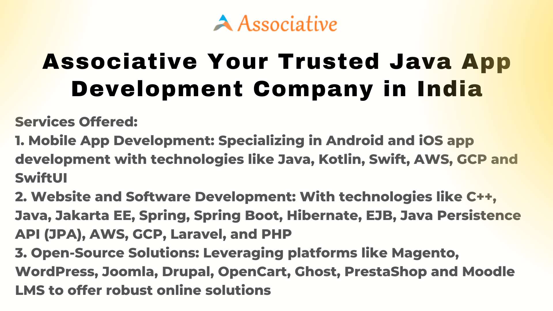 Associative Your Trusted Java App Development Company in India