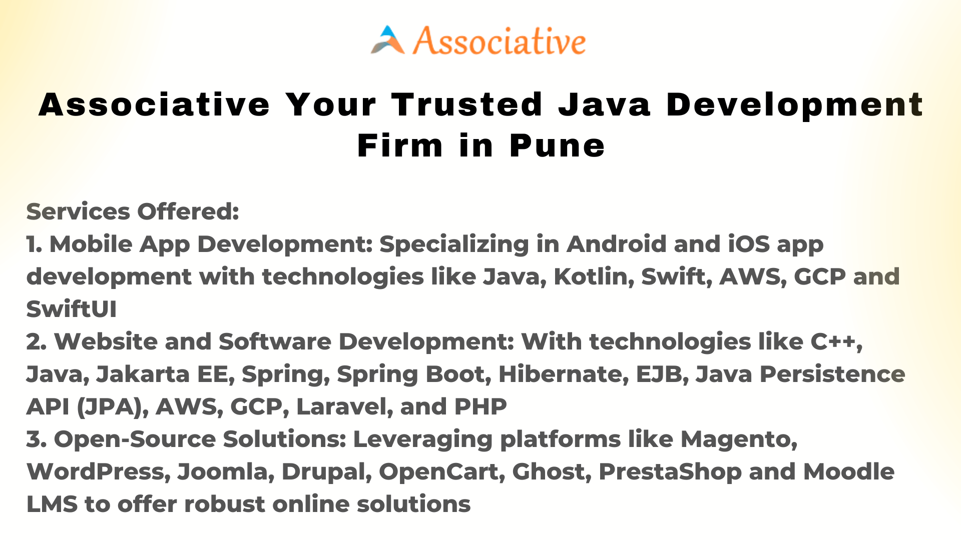 Associative Your Trusted Java Development Firm in Pune