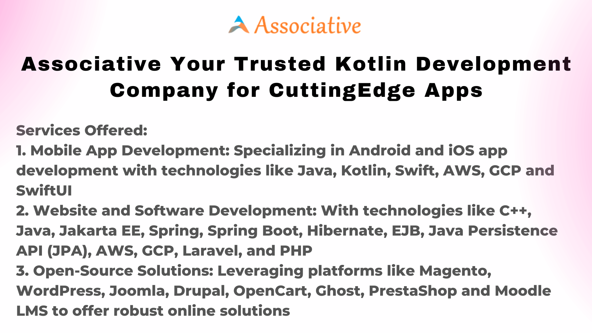 Associative Your Trusted Kotlin Development Company for Cutting Edge Apps