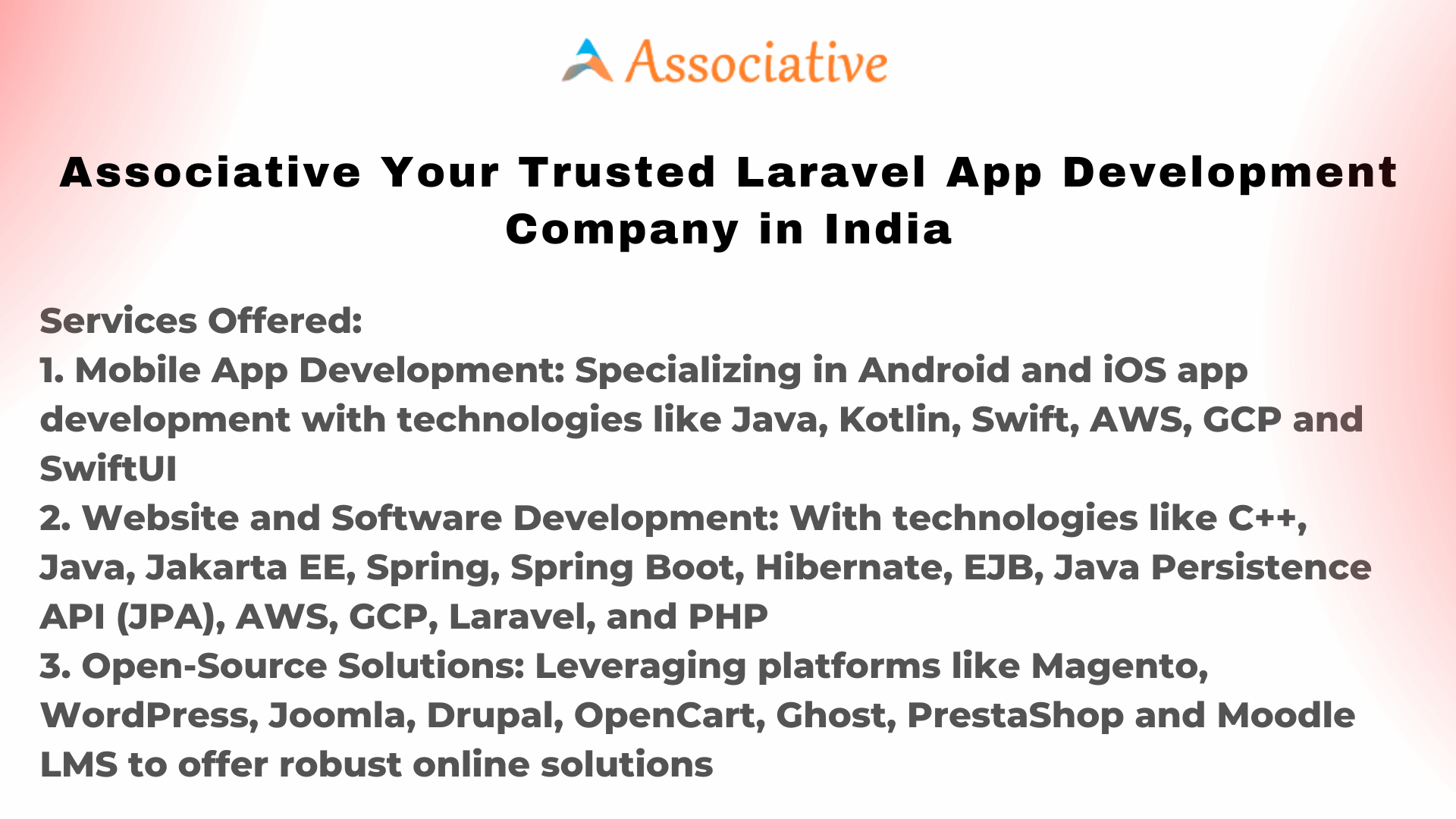 Associative Your Trusted Laravel App Development Company in India