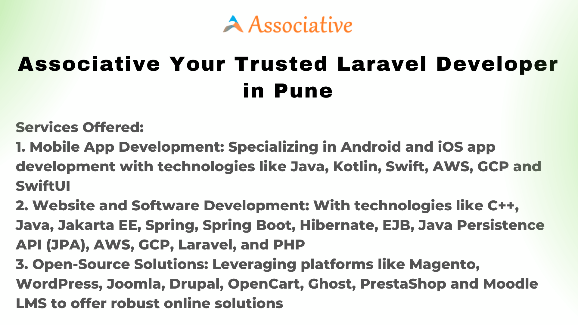 Associative Your Trusted Laravel Developer in Pune