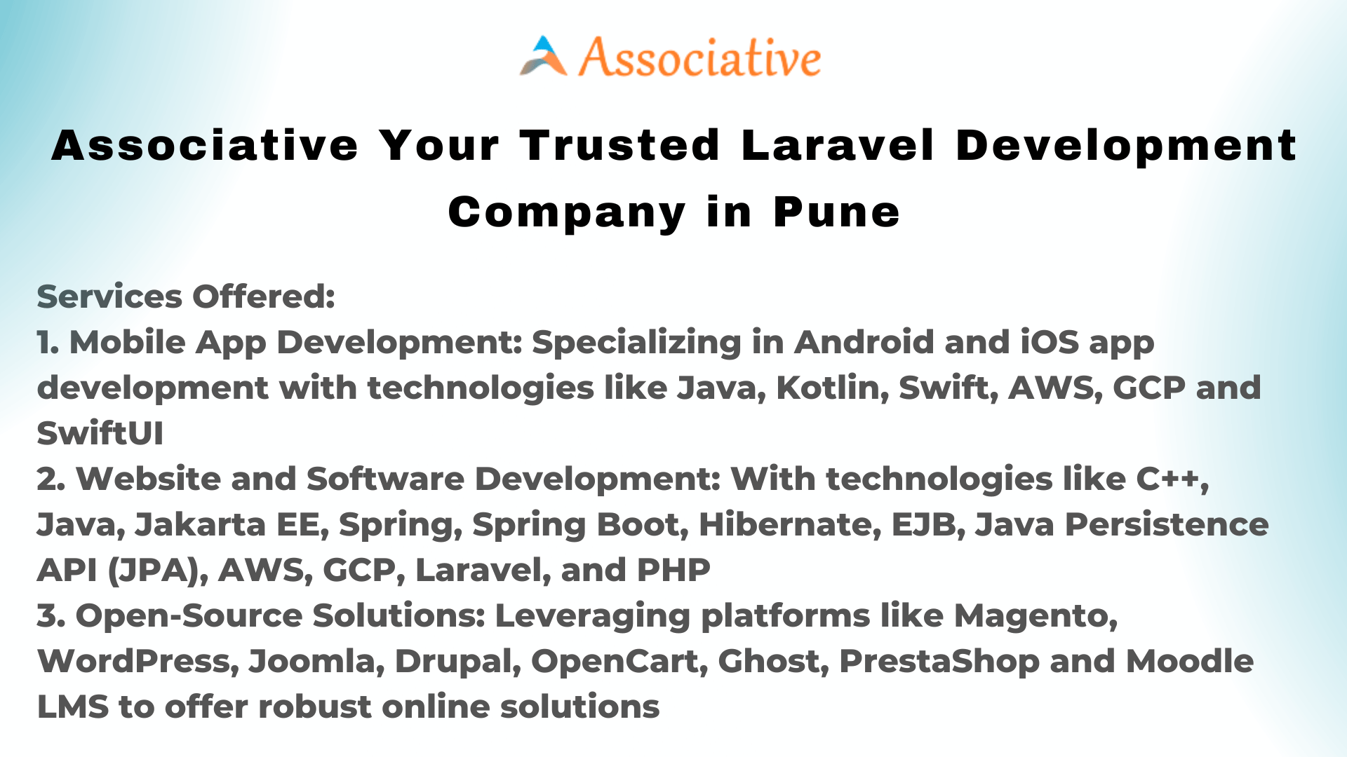 Associative Your Trusted Laravel Development Company in Pune