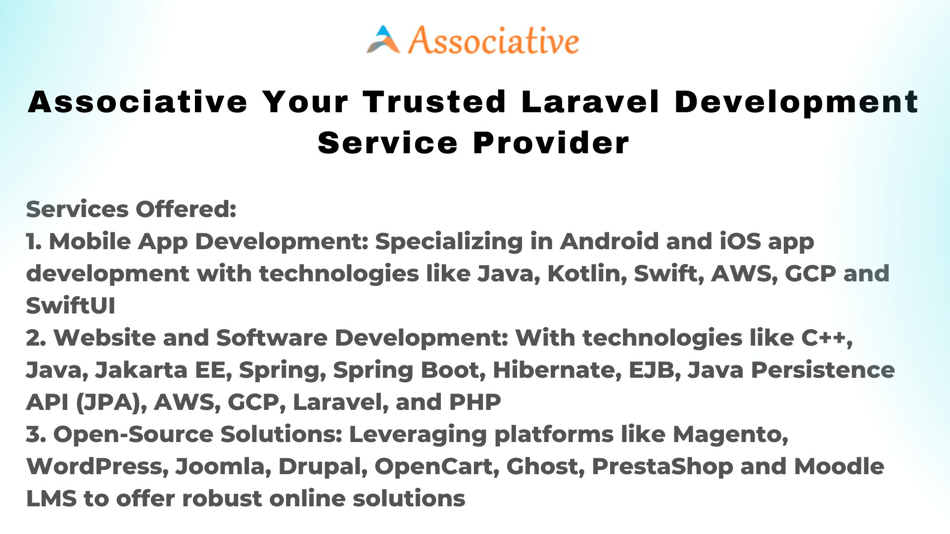 Associative Your Trusted Laravel Development Service Provider