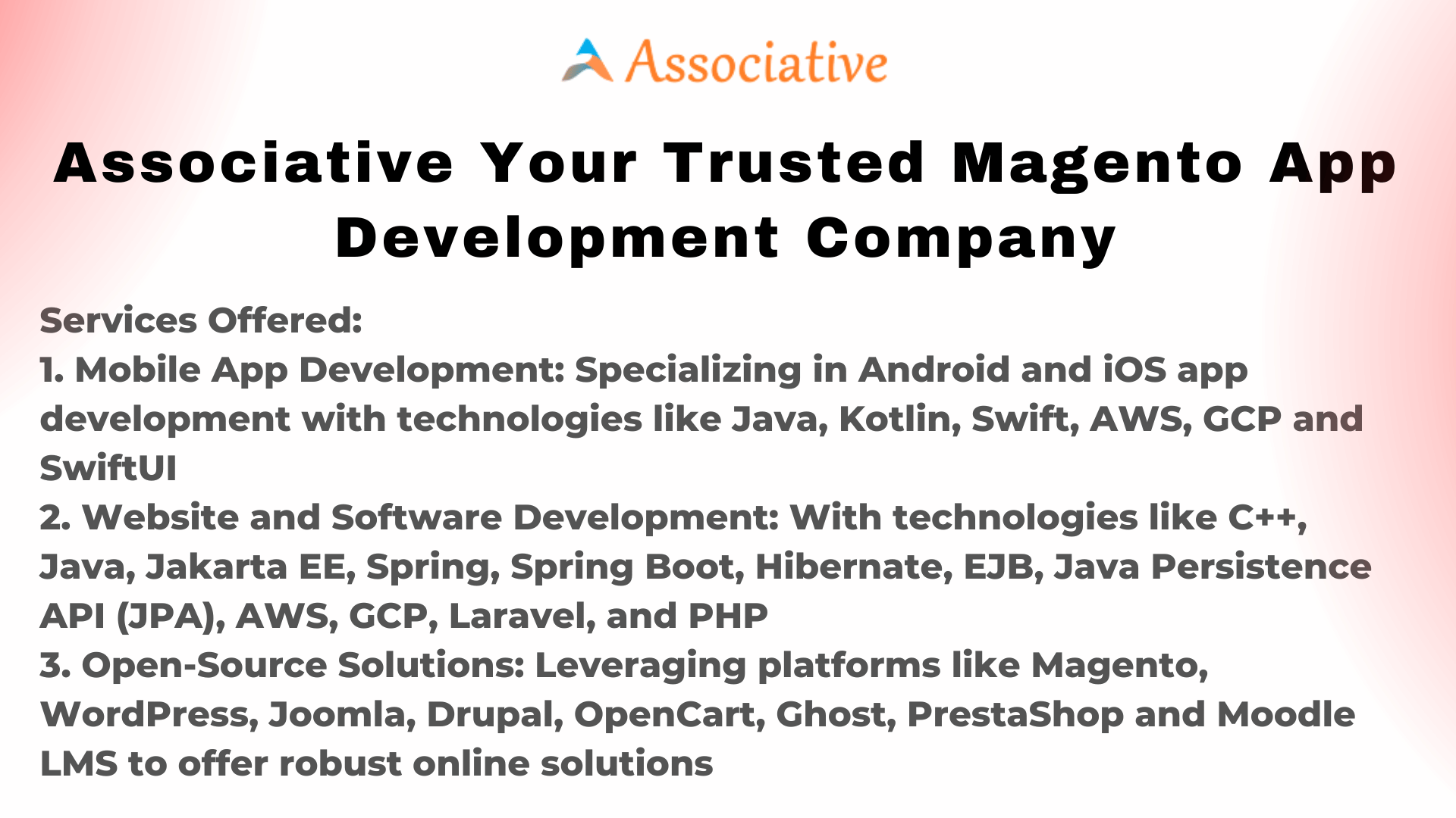 Associative Your Trusted Magento App Development Company