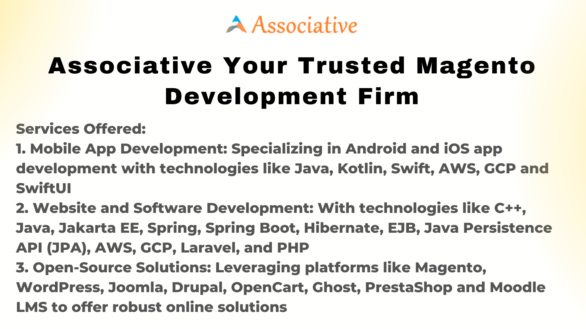 Associative Your Trusted Magento Development Firm