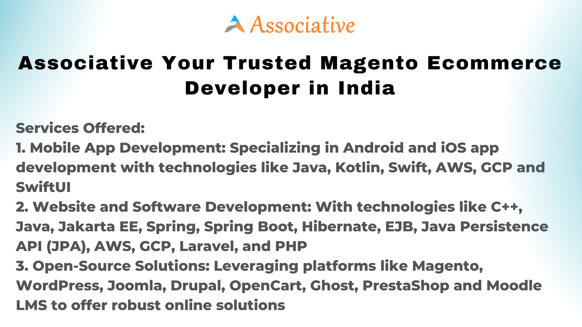 Associative Your Trusted Magento Ecommerce Developer in India
