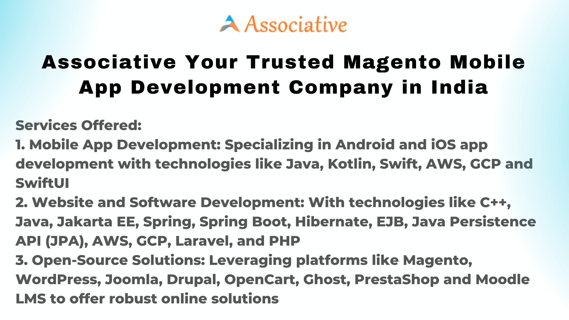 Associative Your Trusted Magento Mobile App Development Company in India