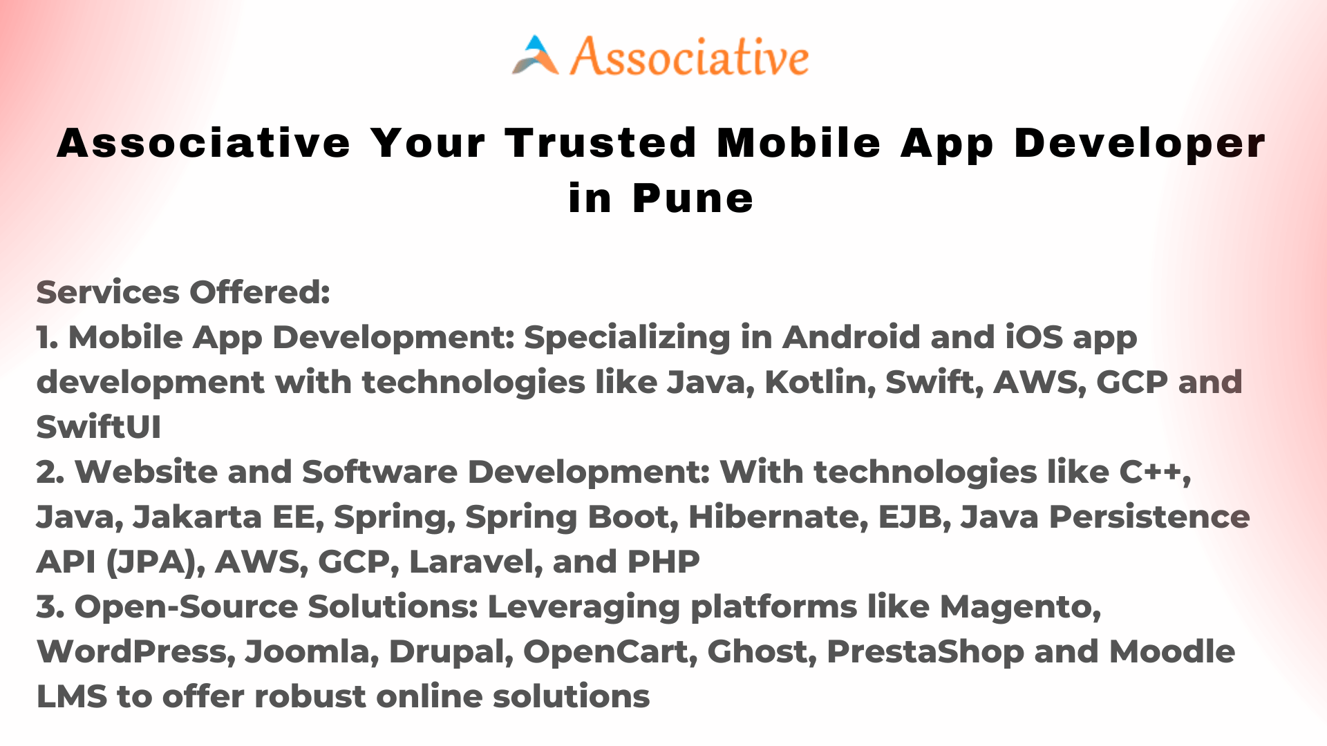 Associative Your Trusted Mobile App Developer in Pune