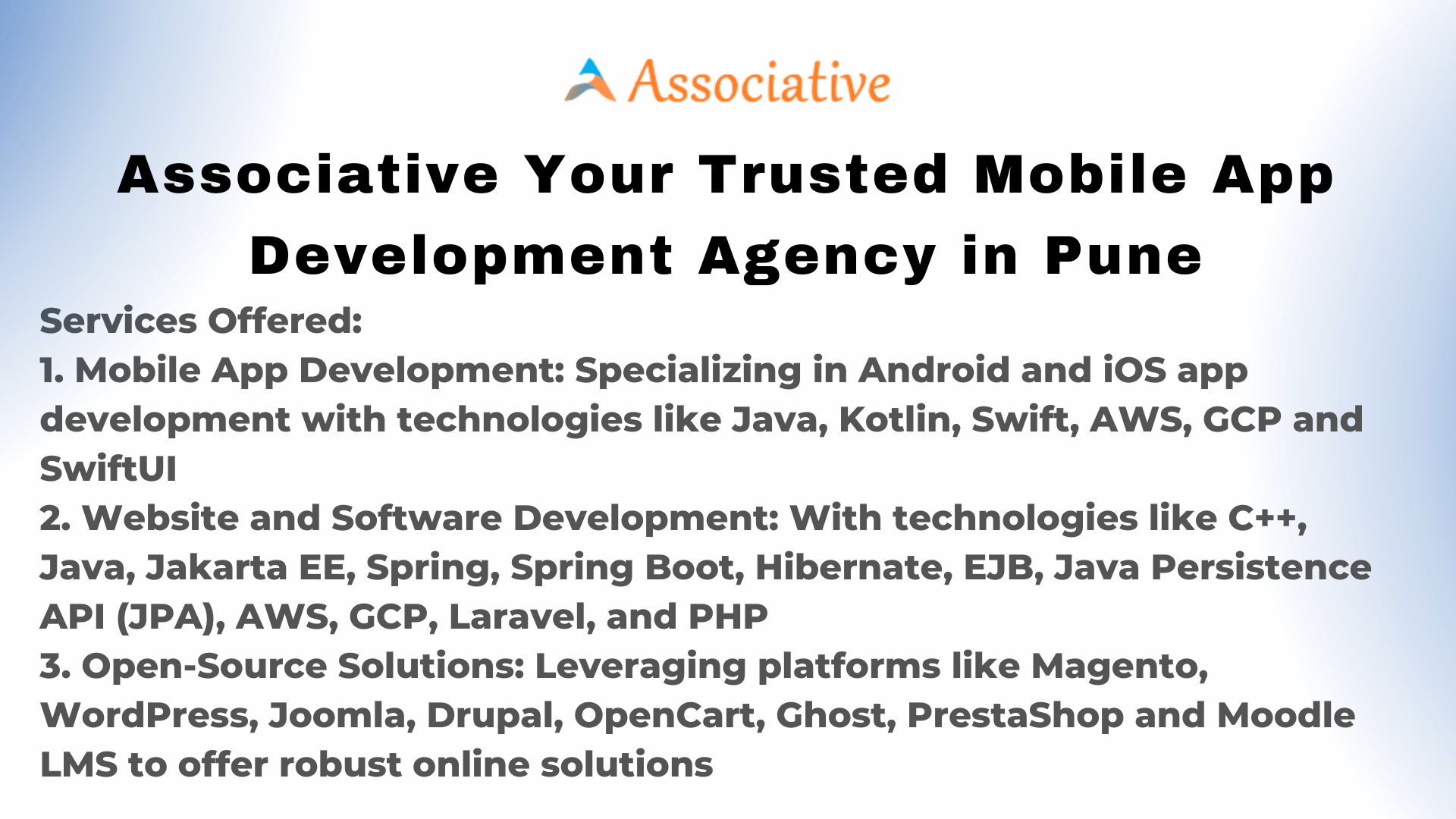 Associative Your Trusted Mobile App Development Agency in Pune