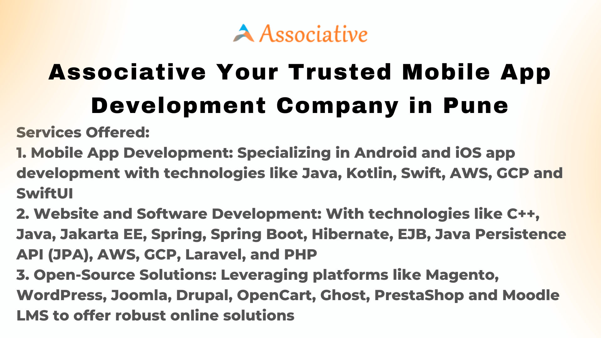 Associative Your Trusted Mobile App Development Company in Pune