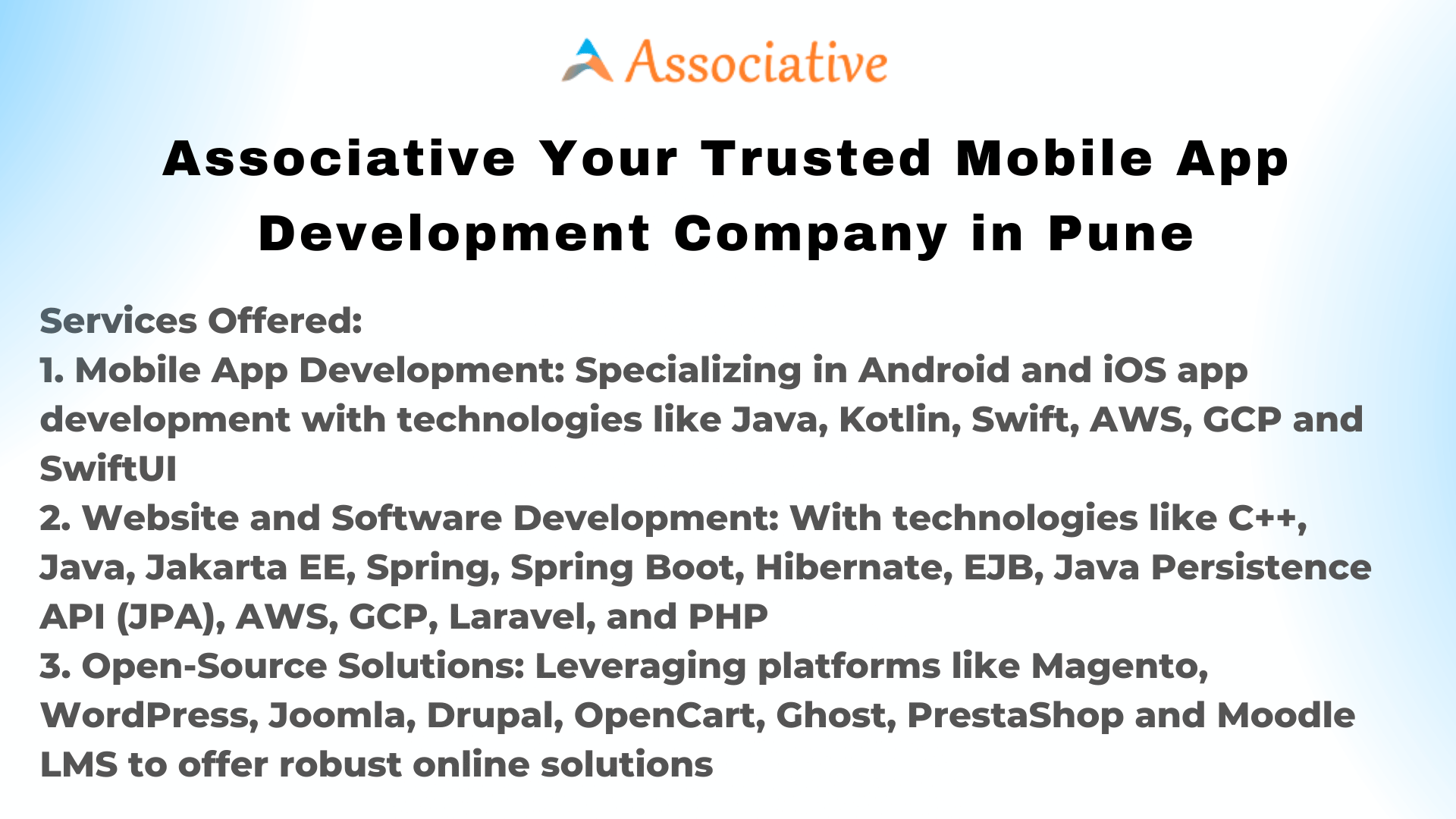 Associative Your Trusted Mobile App Development Company in Pune