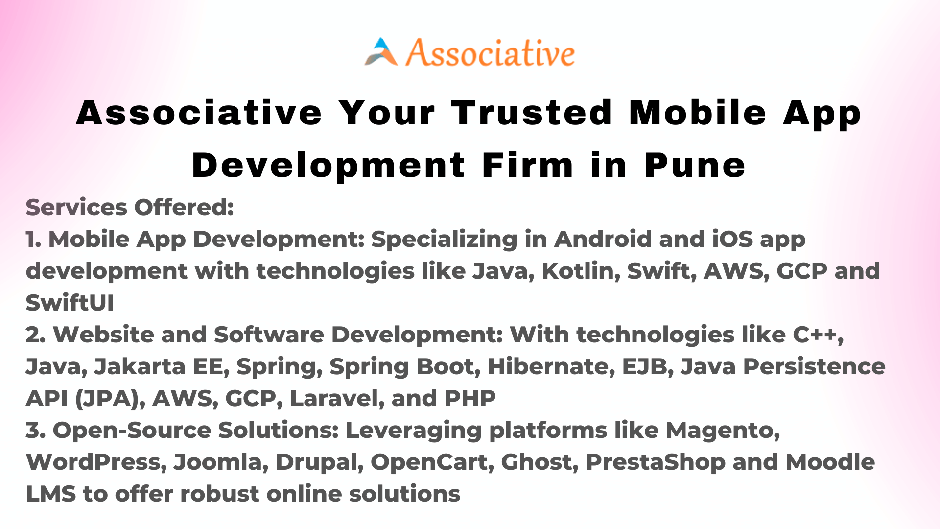 Associative Your Trusted Mobile App Development Firm in Pune