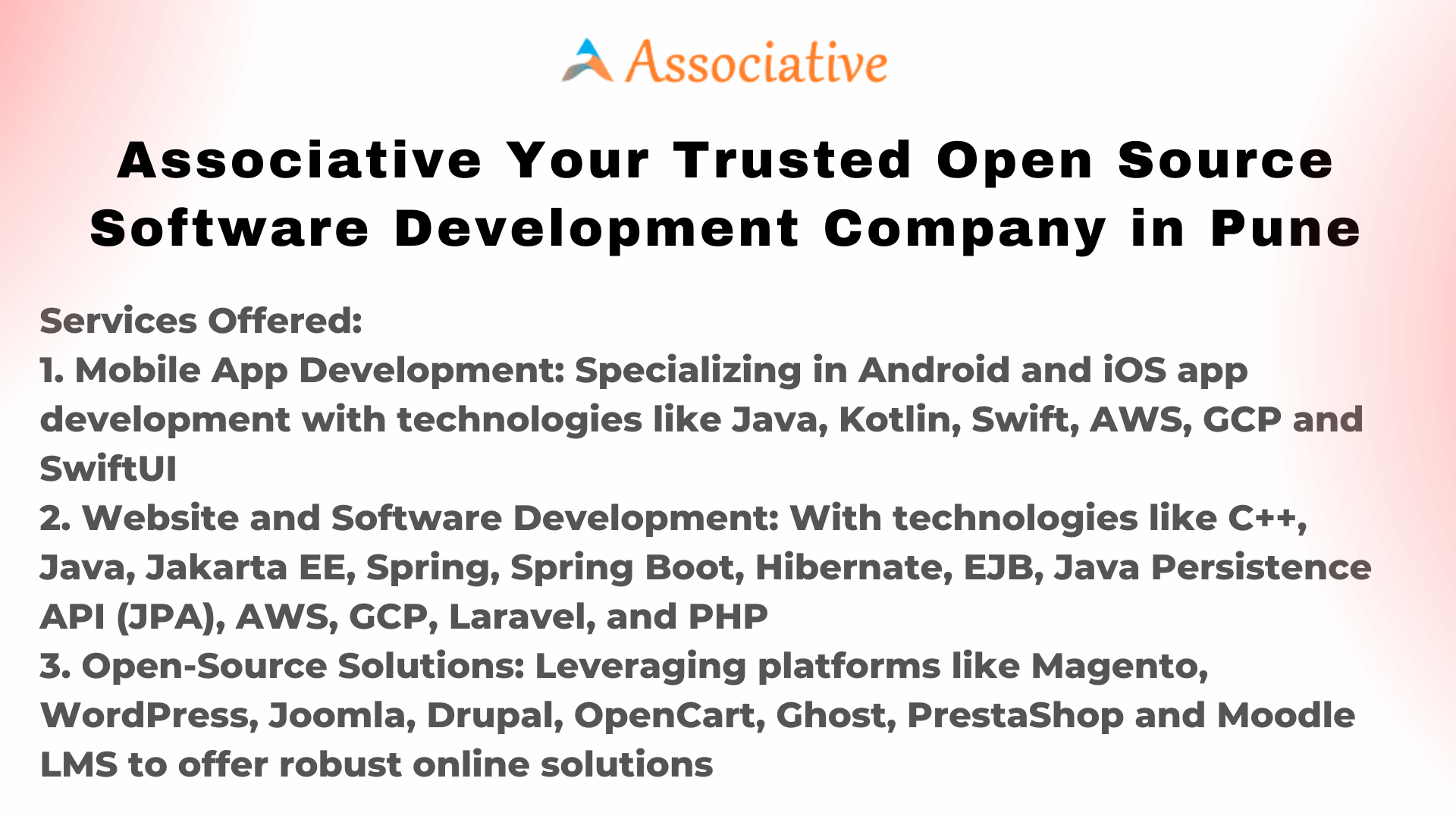 Associative Your Trusted Open Source Software Development Company in Pune