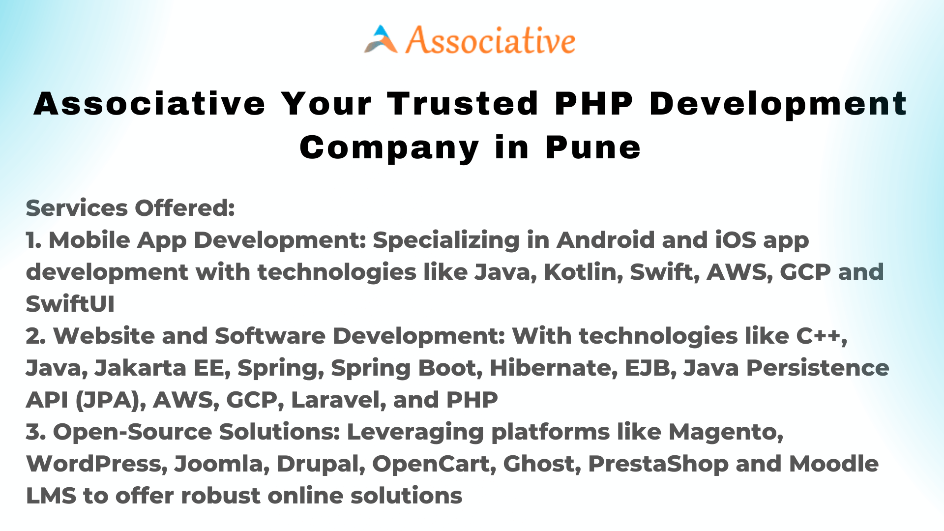 Associative Your Trusted PHP Development Company in Pune