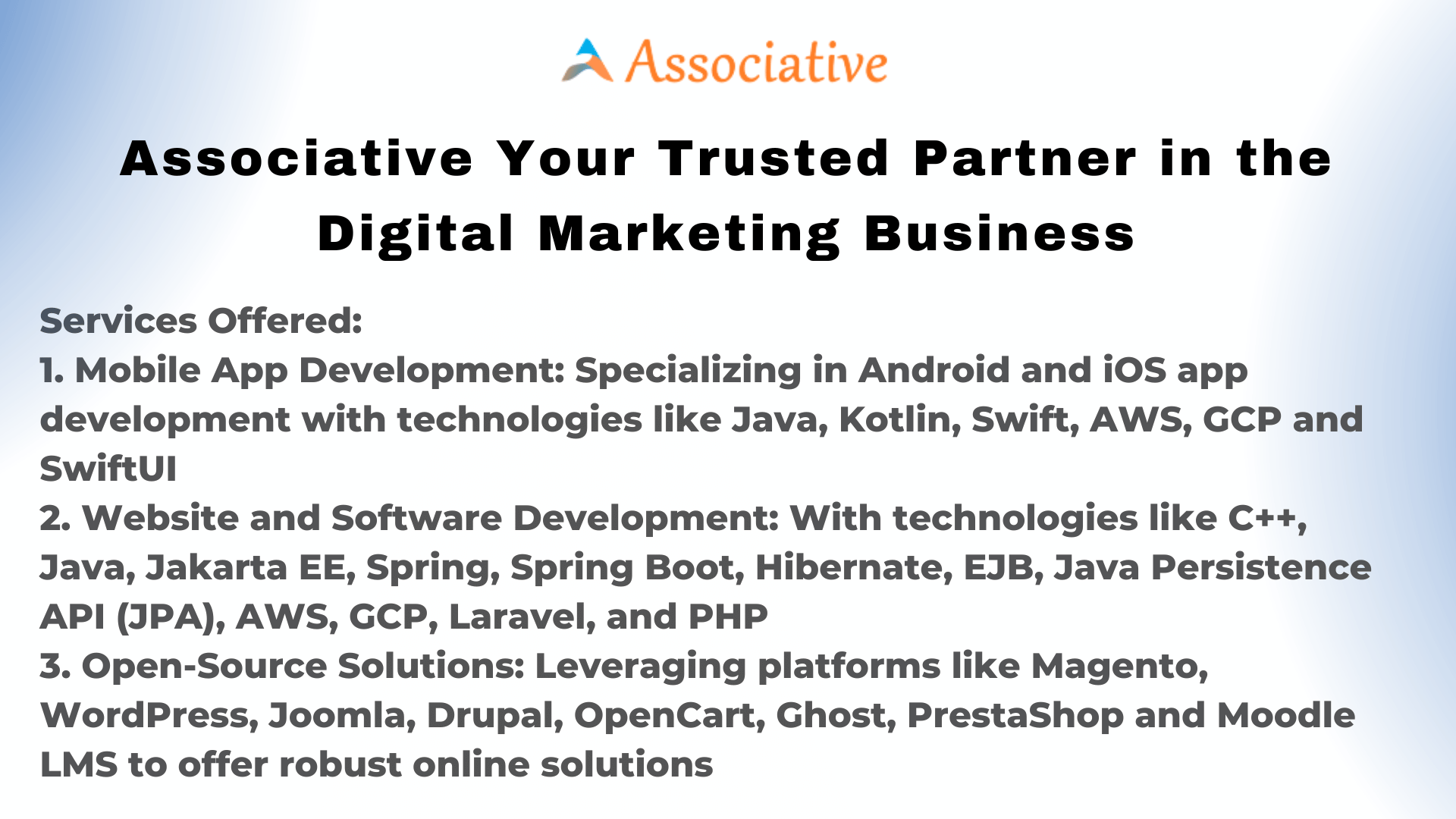 Associative Your Trusted Partner in the Digital Marketing Business