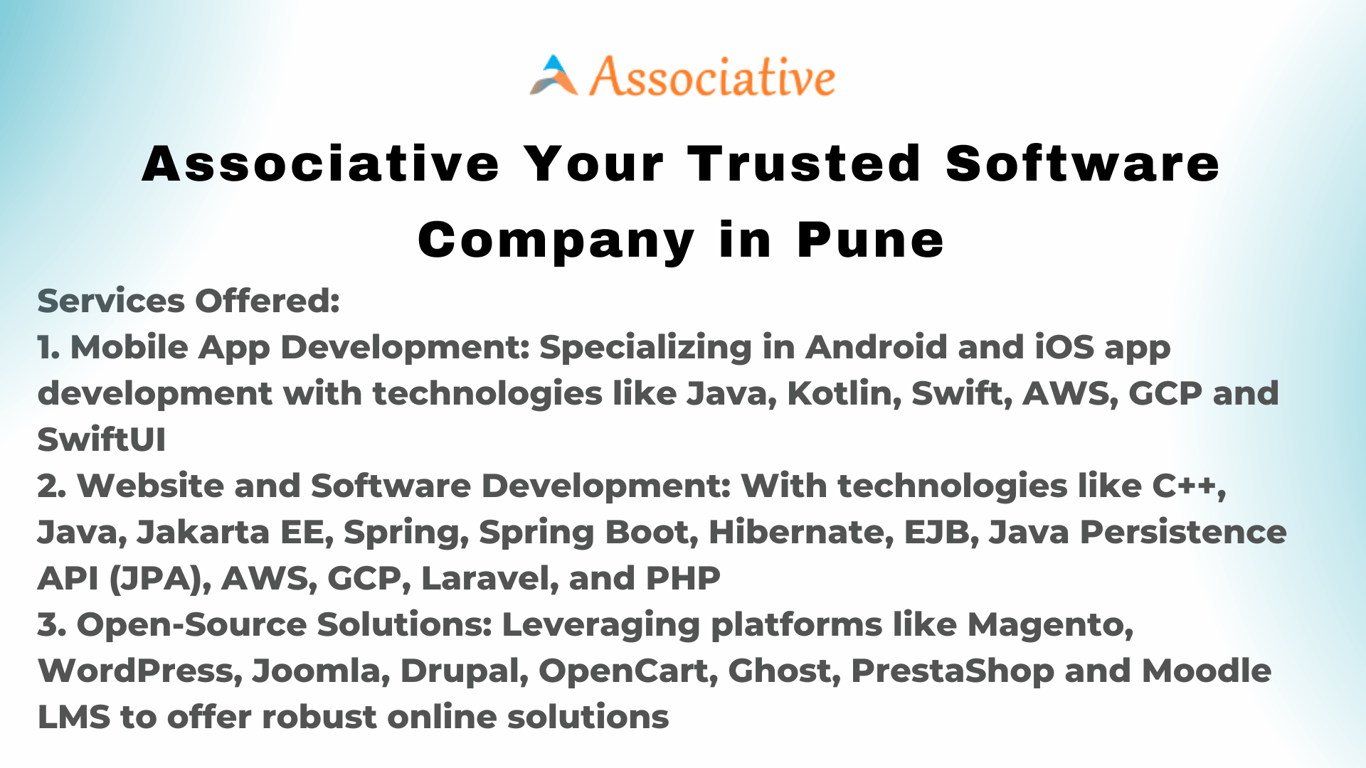 Associative Your Trusted Software Company in Pune