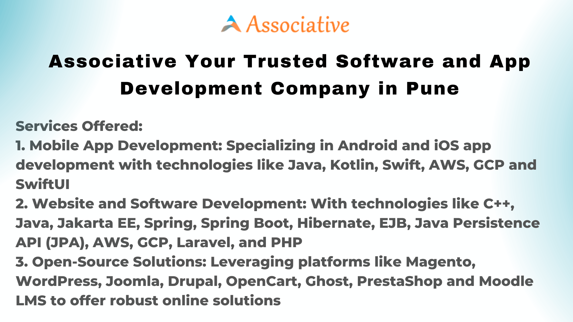 Associative Your Trusted Software and App Development Company in Pune