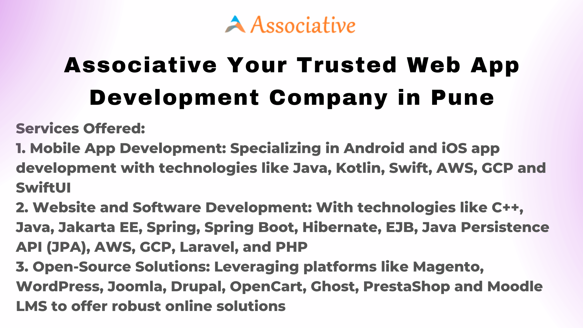 Associative Your Trusted Web App Development Company in Pune