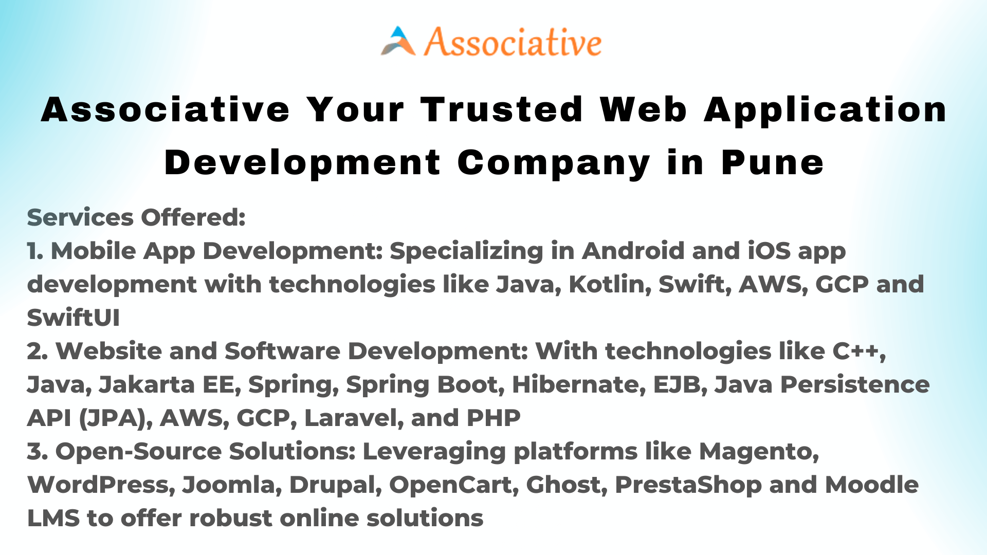 Associative Your Trusted Web Application Development Company in Pune