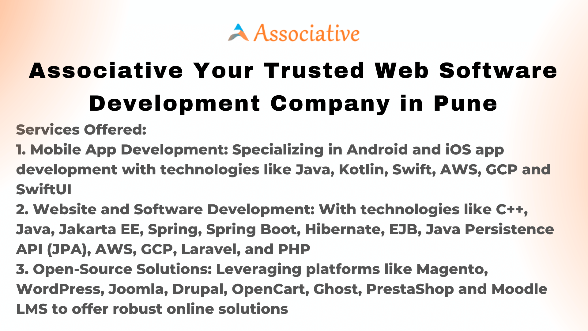 Associative Your Trusted Web Software Development Company in Pune