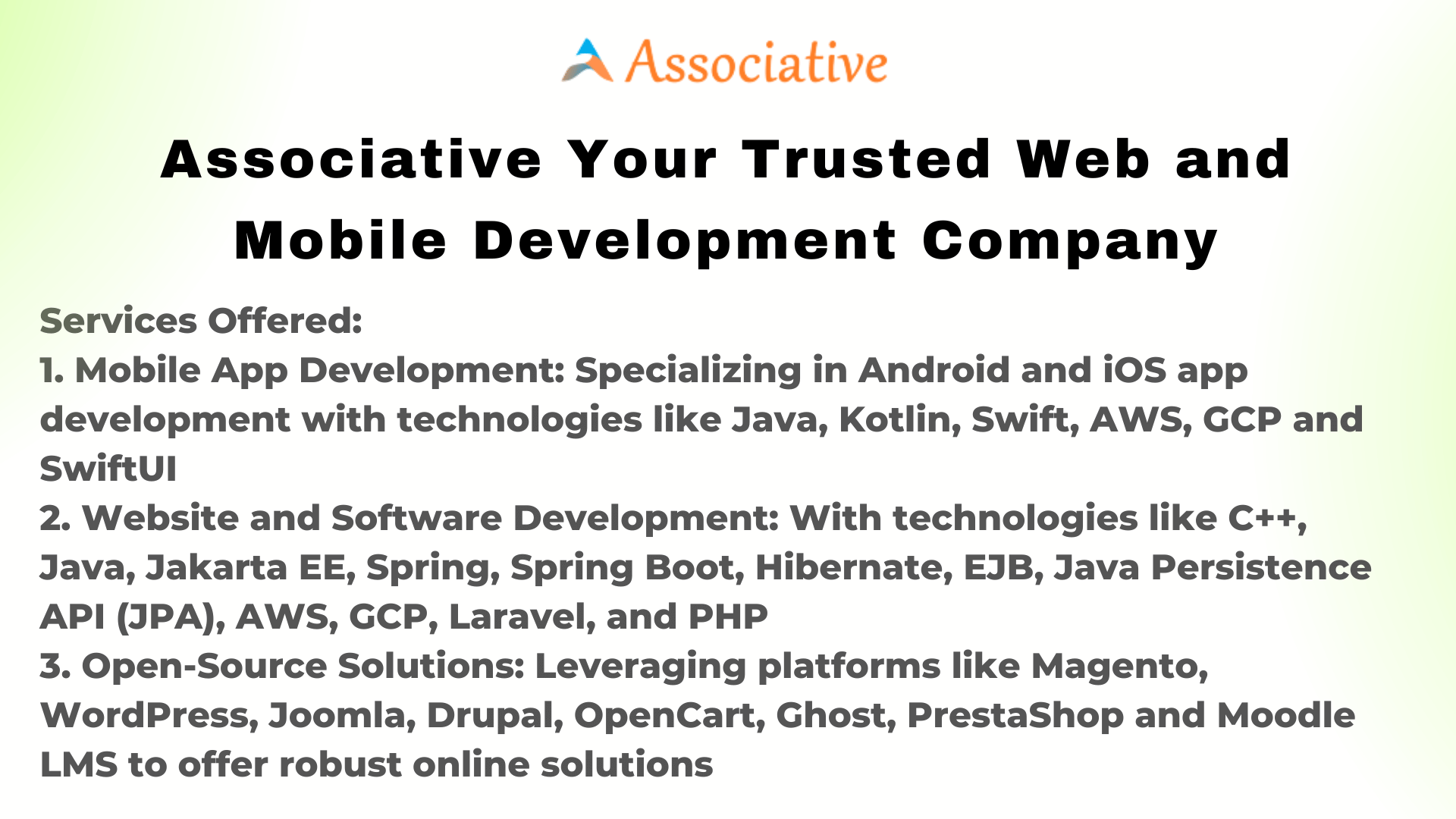 Associative Your Trusted Web and Mobile Development Company