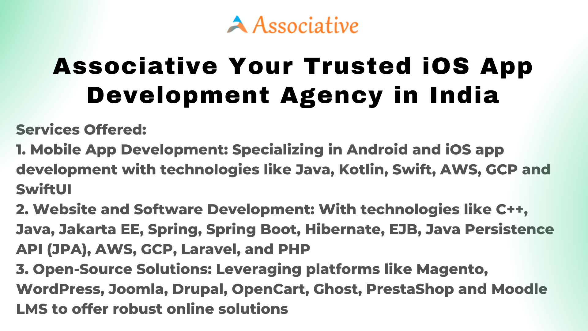 Associative Your Trusted iOS App Development Agency in India