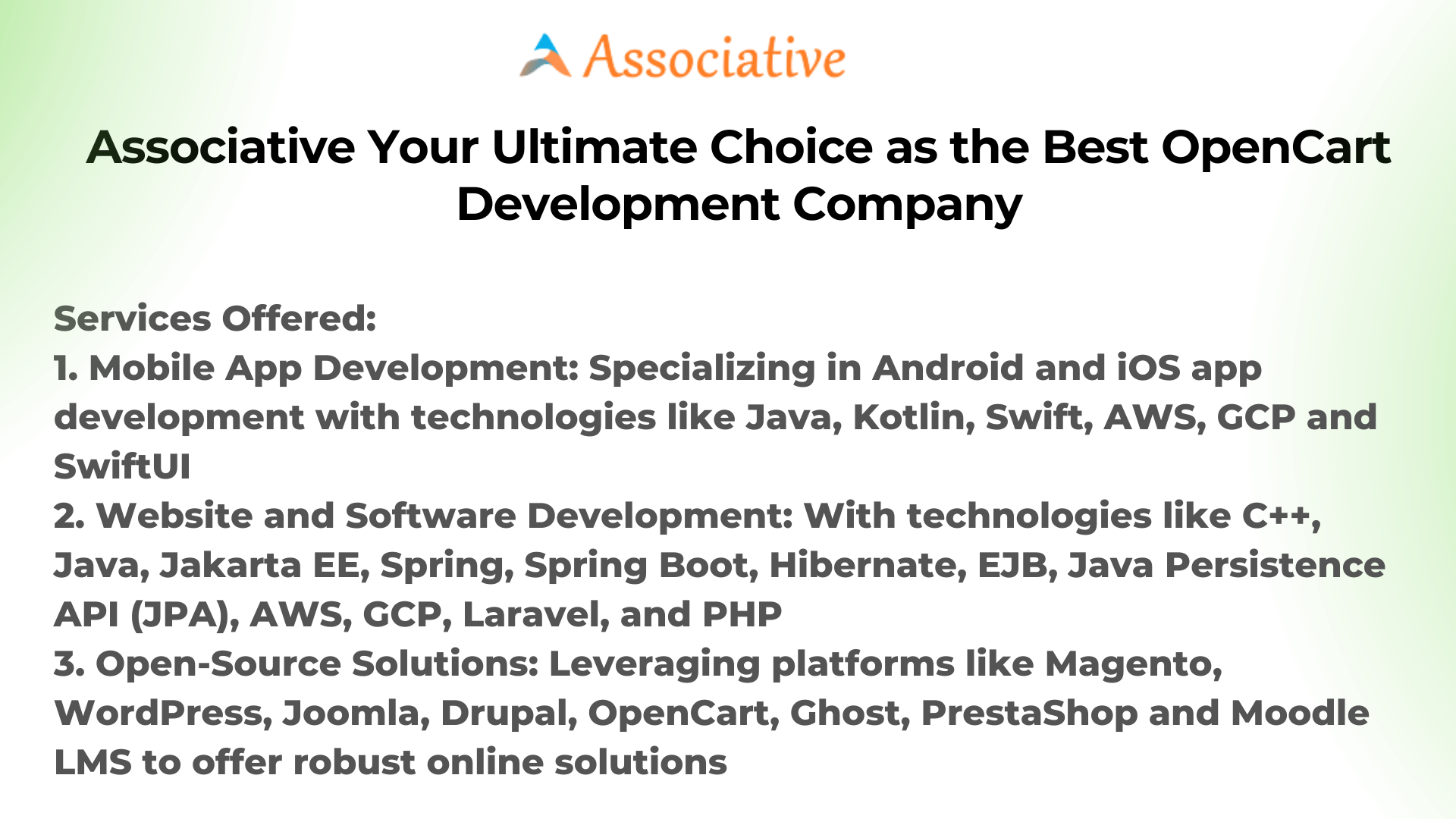Associative Your Ultimate Choice as the Best OpenCart Development Company