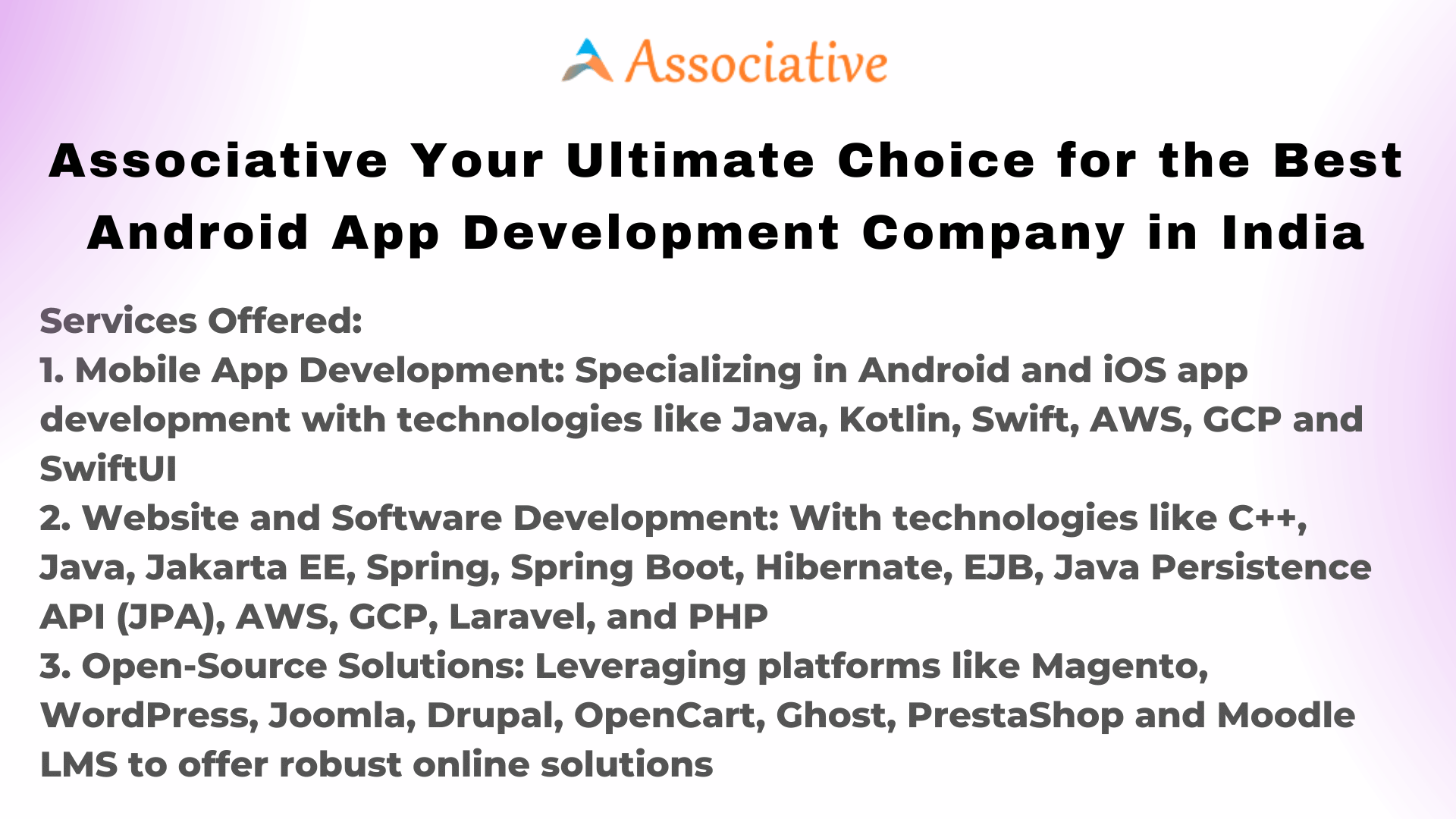 Associative Your Ultimate Choice for the Best Android App Development Company in India