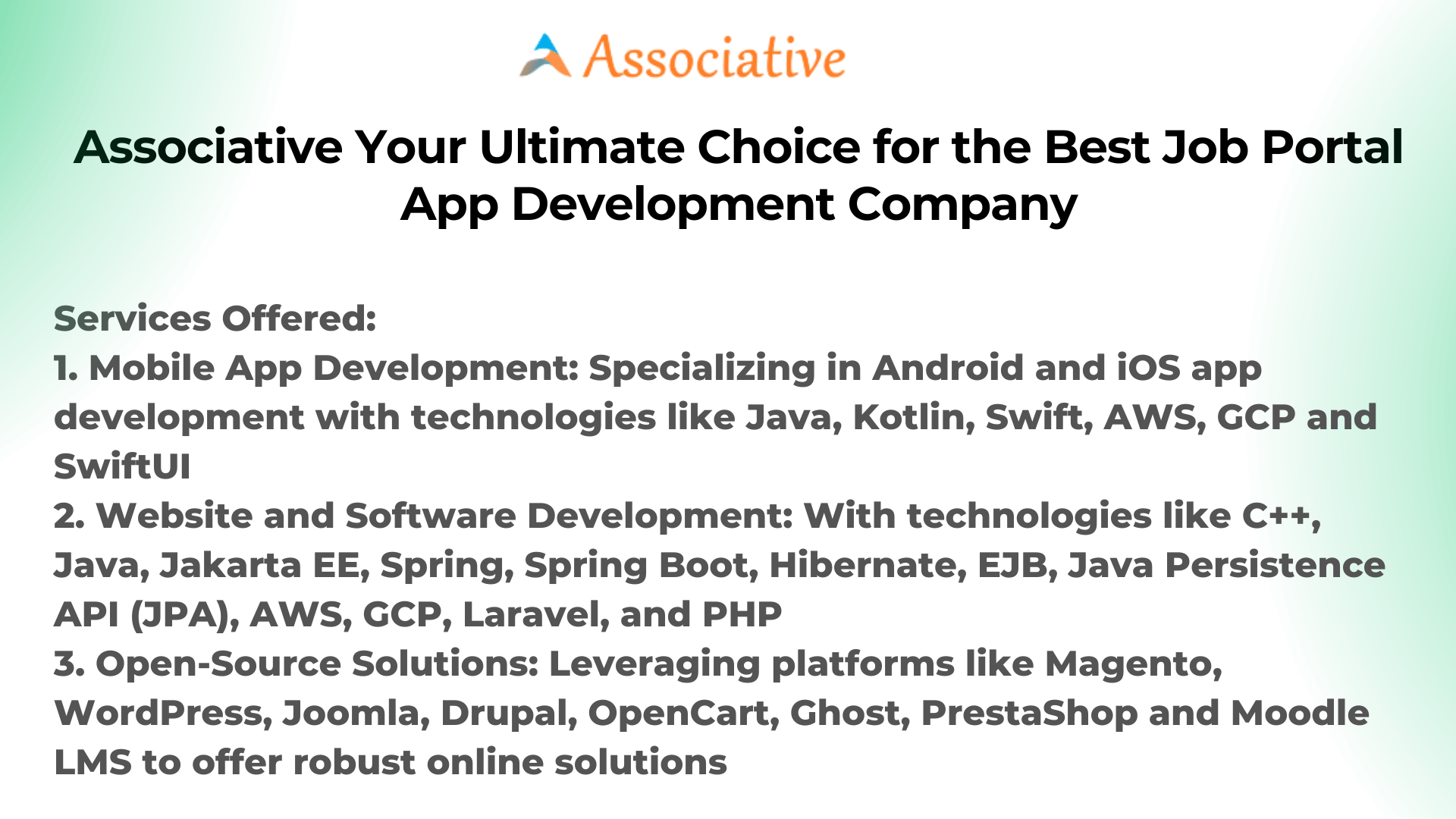 Associative Your Ultimate Choice for the Best Job Portal App Development Company
