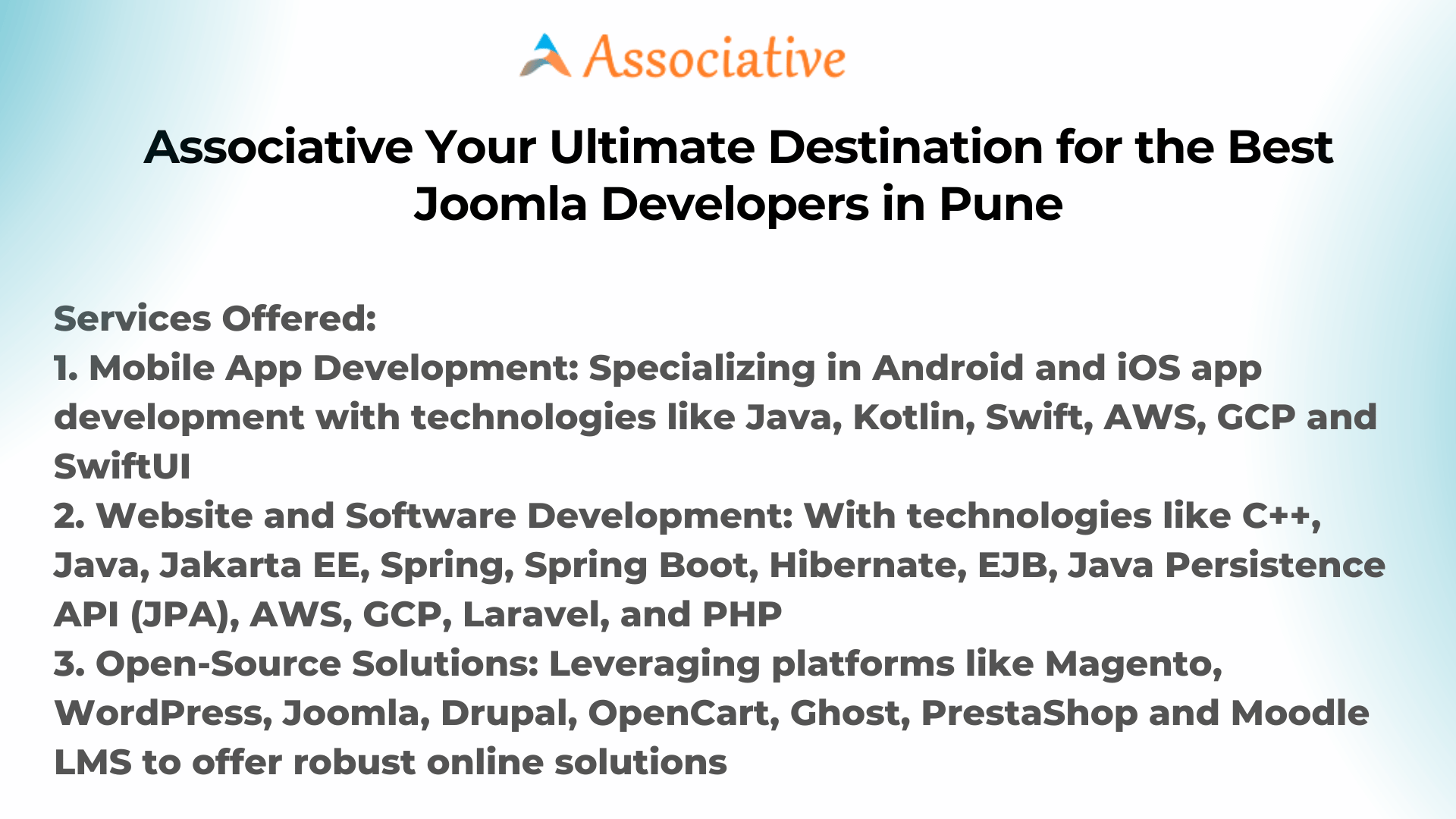 Associative Your Ultimate Destination for the Best Joomla Developers in Pune