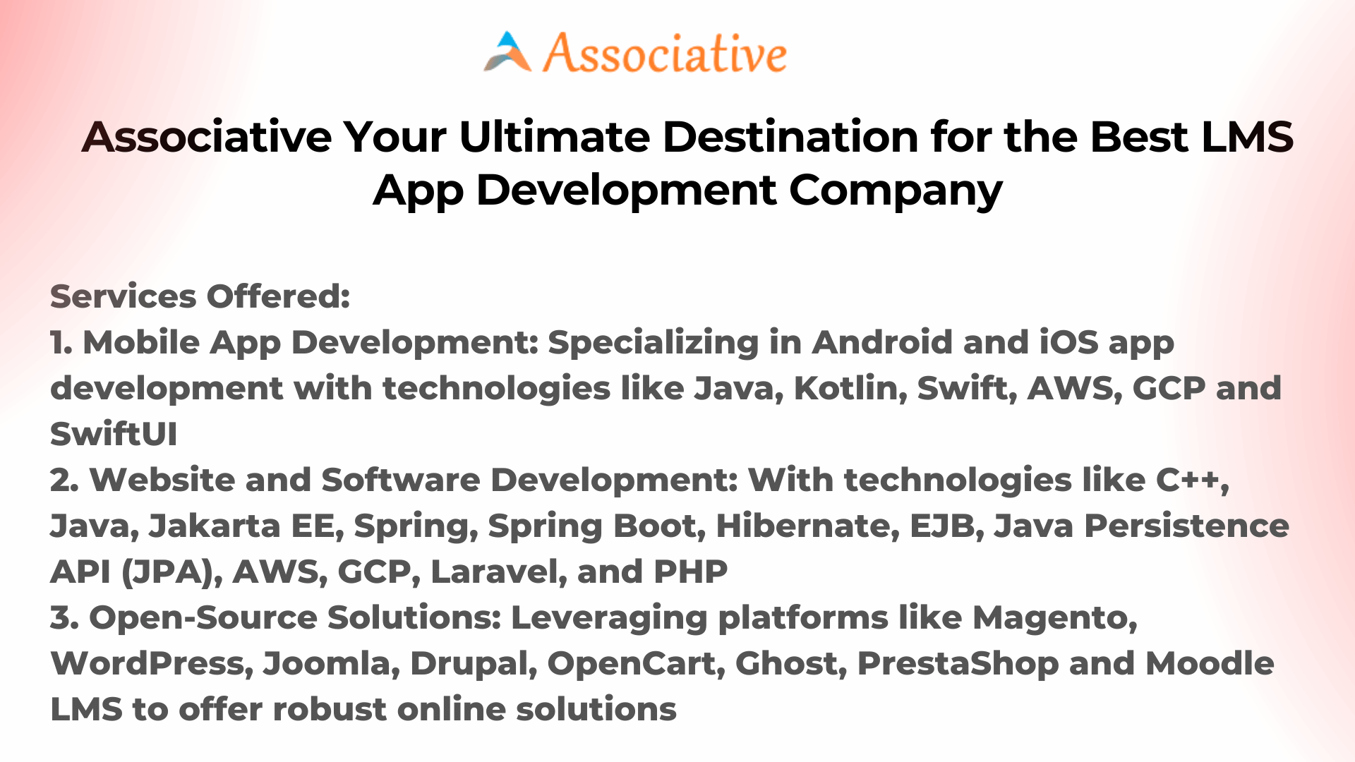 Associative Your Ultimate Destination for the Best LMS App Development Company