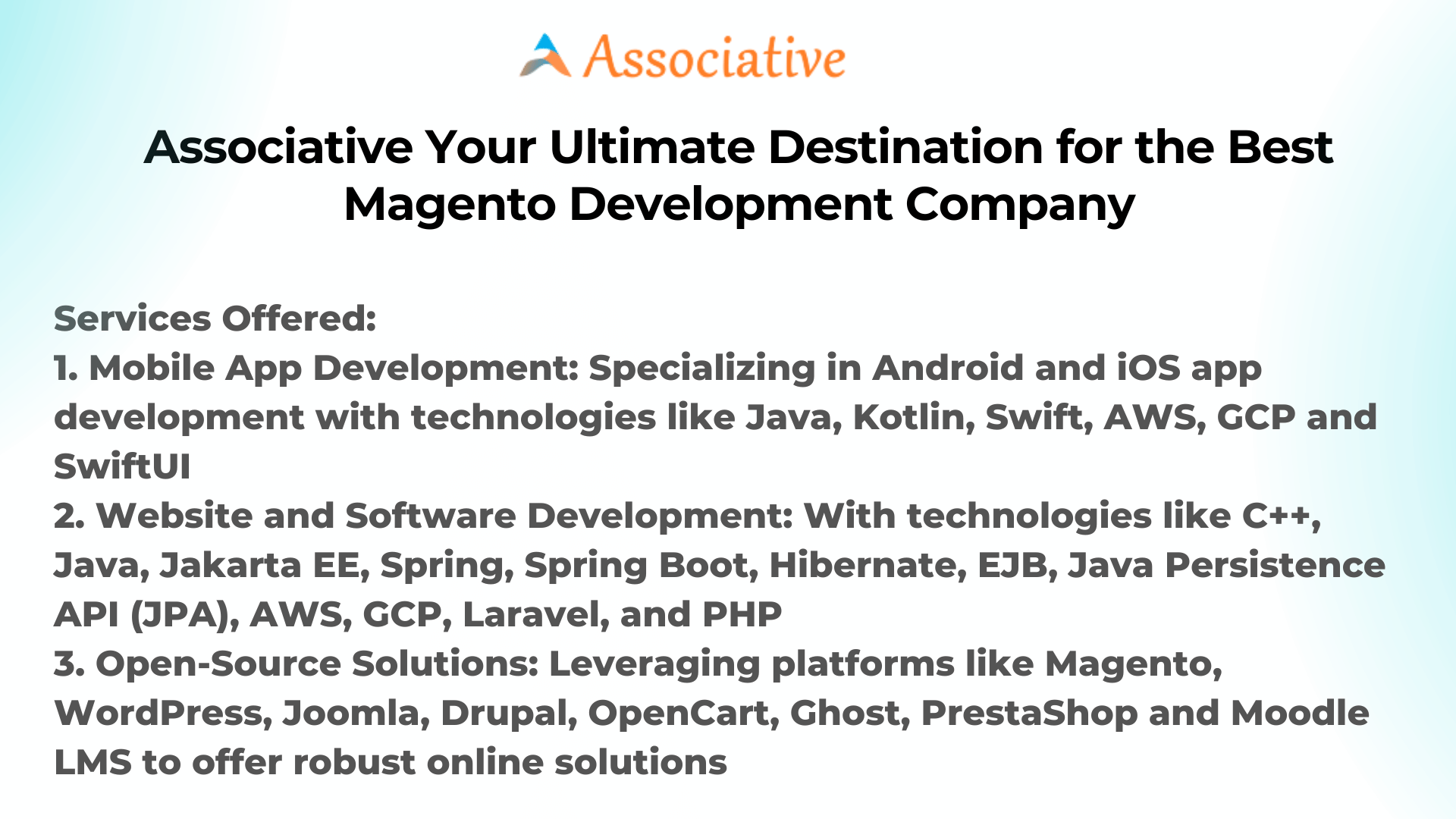 Associative Your Ultimate Destination for the Best Magento Development Company