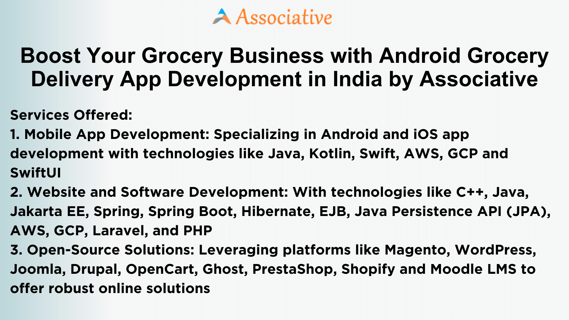 Boost Your Grocery Business with Android Grocery Delivery App Development in India by Associative