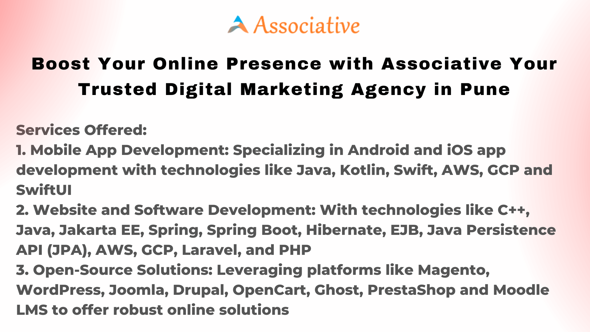 Boost Your Online Presence with Associative Your Trusted Digital Marketing Agency in Pune