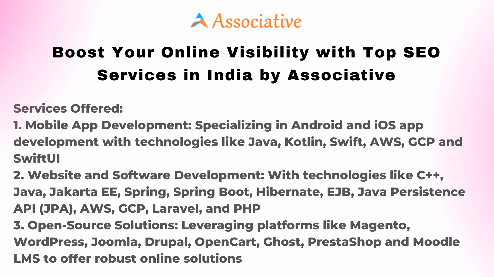 Boost Your Online Visibility with Top SEO Services in India by Associative