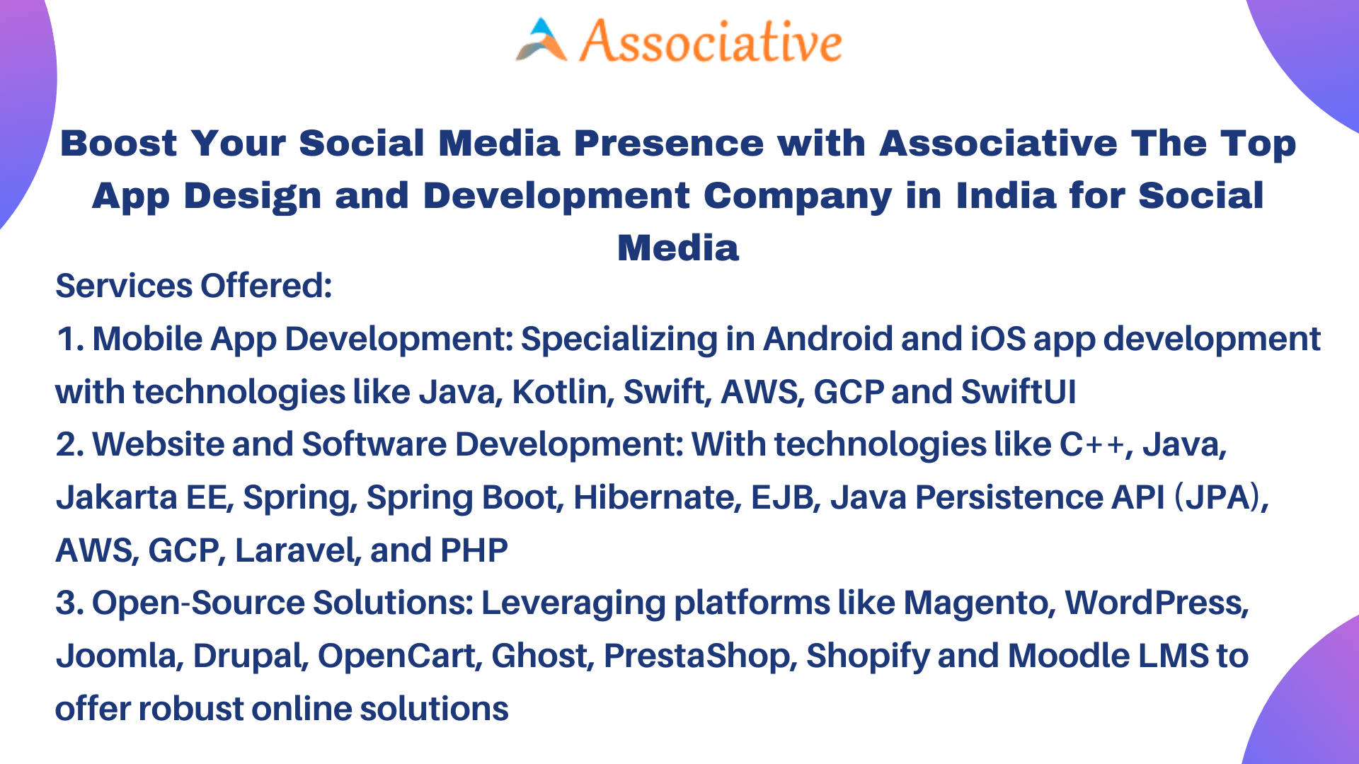 Boost Your Social Media Presence with Associative The Top App Design and Development Company in India for Social Media