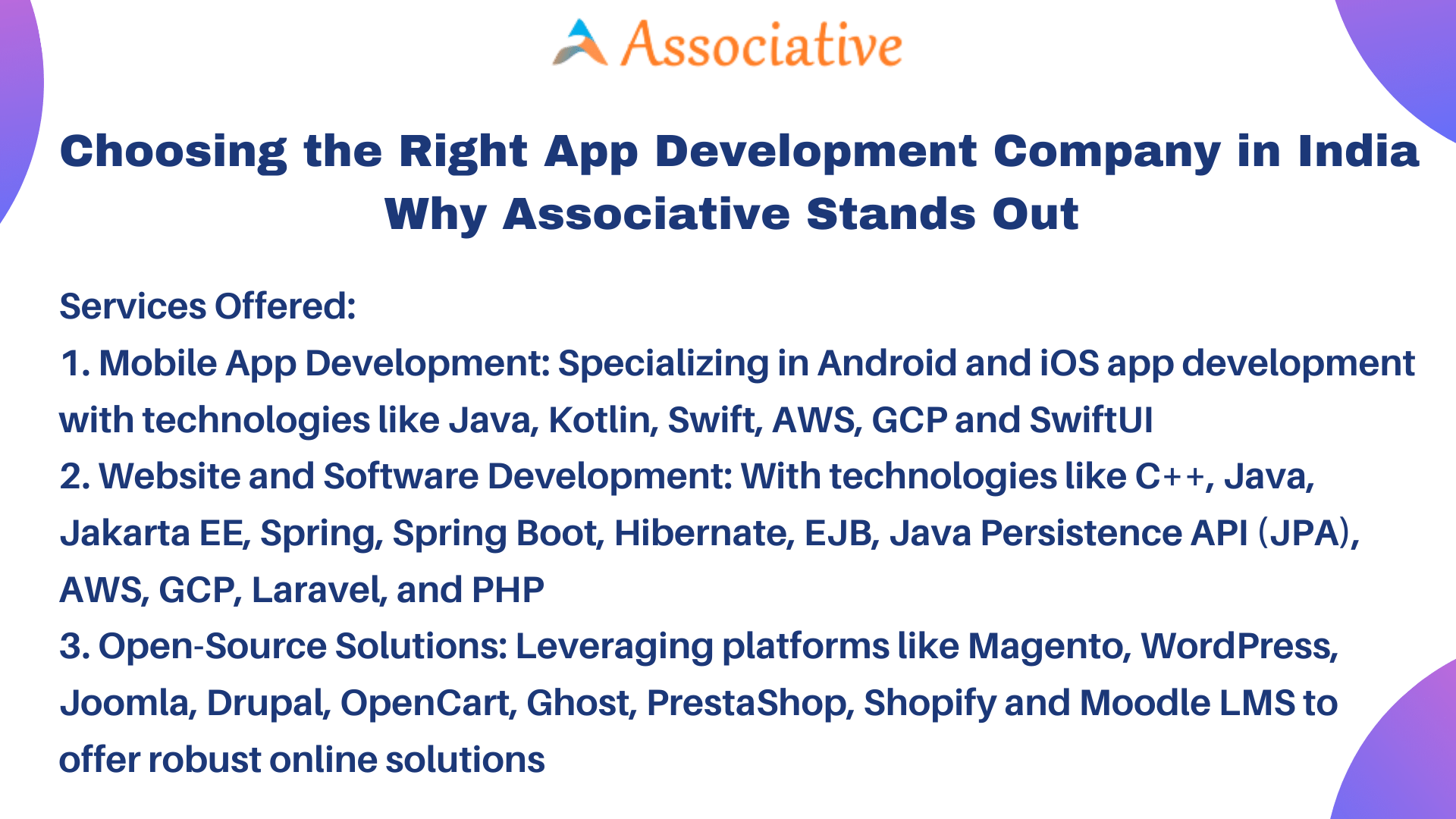 Choosing the Right App Development Company in India Why Associative Stands Out