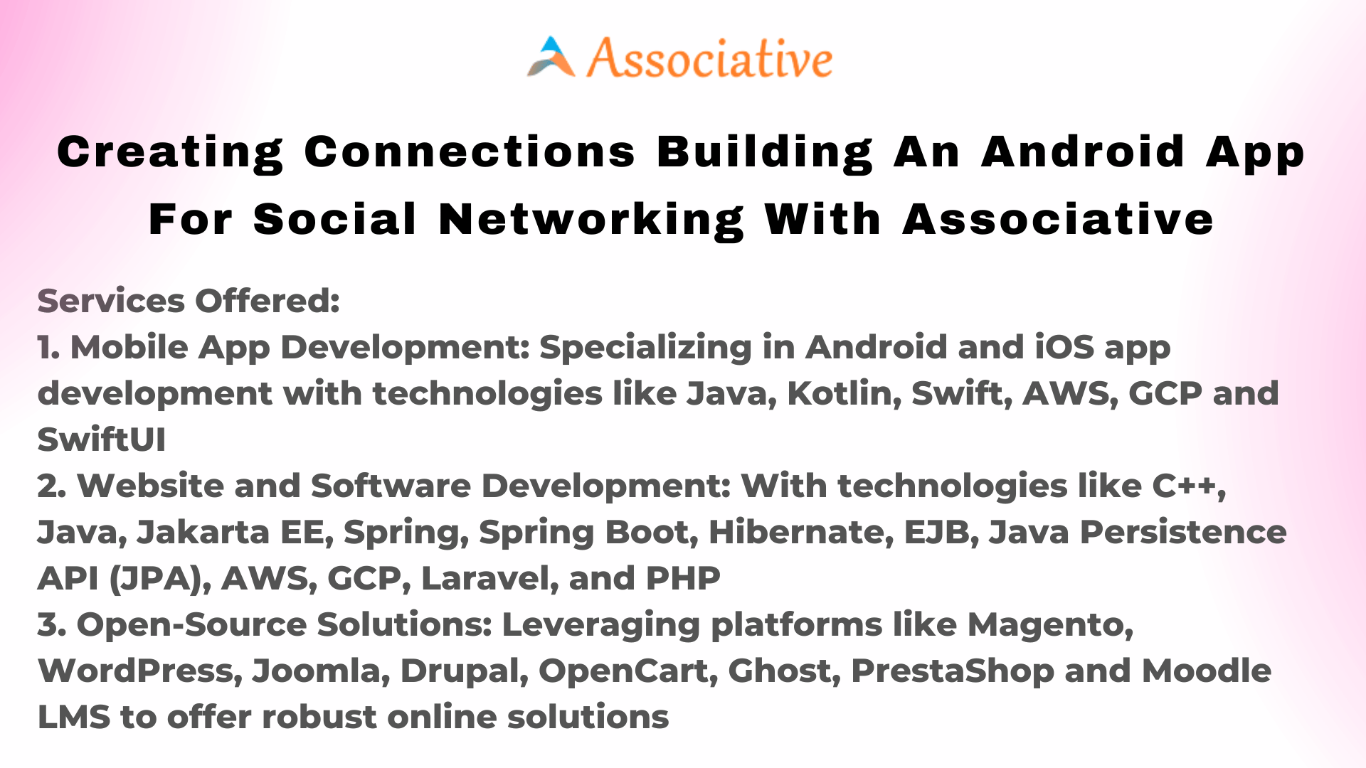 Creating Connections Building an Android App for Social Networking with Associative