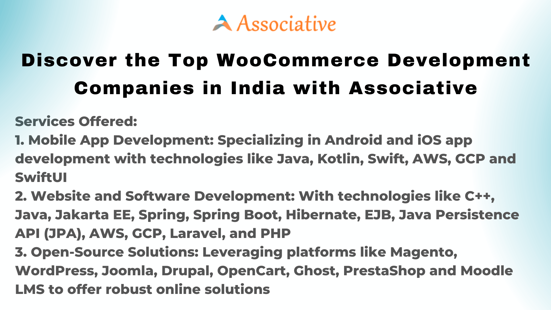 Discover the Top WooCommerce Development Companies in India with Associative