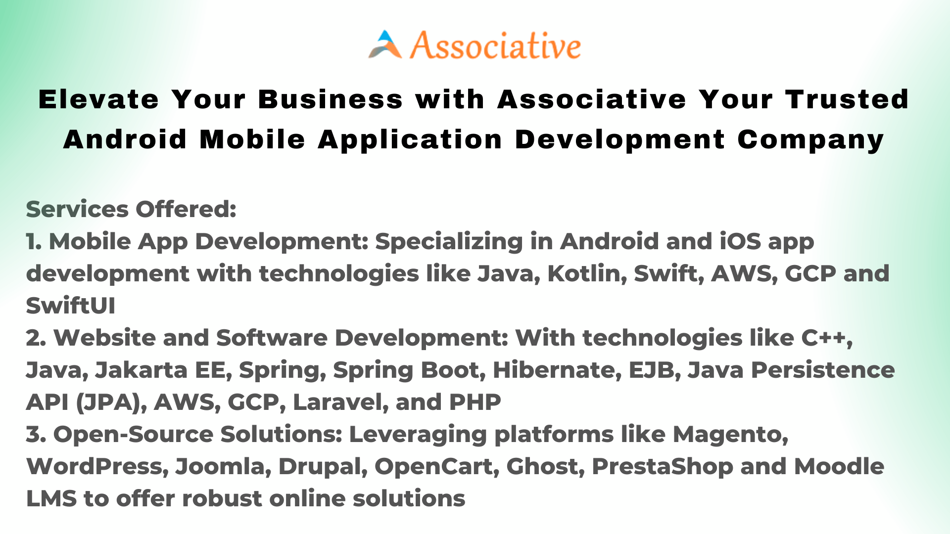 Elevate Your Business with Associative Your Trusted Android Mobile Application Development Company