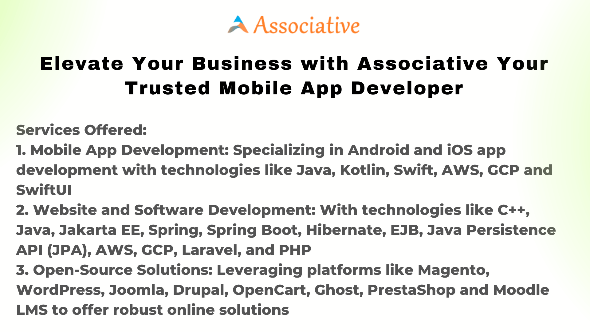 Elevate Your Business with Associative Your Trusted Mobile App Developer